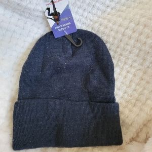 NWT Navy blue beanie knit hat OS